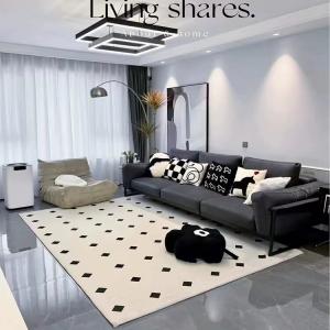 Saint Valentine Ковер 80х120 см из бархата, стиль ваби-саби, черный ромбовидный, для гостиной, Chuangjingyixuan Tianjin Cuihuangkou