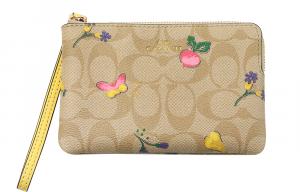 COACH ПВХ клатч маленький женский яркий хаки винтажный желтый монохром