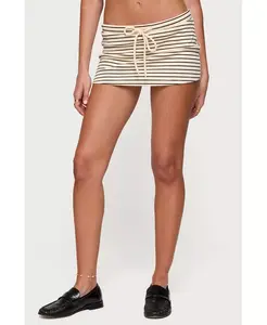 Женская мини-юбка в полоску Brena Edikted, коричневый/бежевый