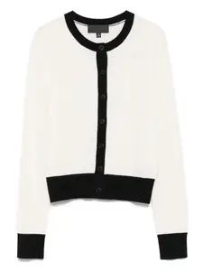 Кашемировый кардиган в стиле колорблок Nili Lotan, нейтральный