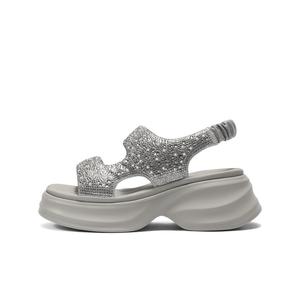 BELLE Женские пляжные сандалии Black/Gray в сером цвете, цвет Gray