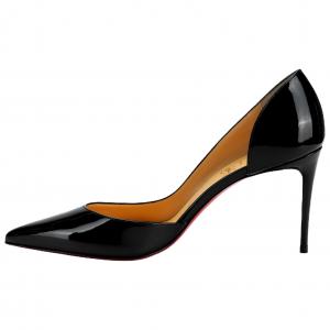 Туфли-лодочки Christian Louboutin на каблуке 85 мм из черной лаковой кожи