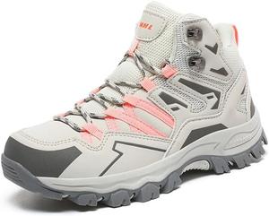 Мужские и женские кожаные водонепроницаемые походные ботинки HuayoRong, легкая обувь для прогулок на открытом воздухе, дышащие замшевые ботинки для походов, треккинга, кемпинга и альпинизма. Легкие и прочные, розовый