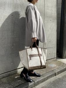 Двухцветная холщовая сумка для подгузников (L) Solpresa, цвет Beige/Mocha