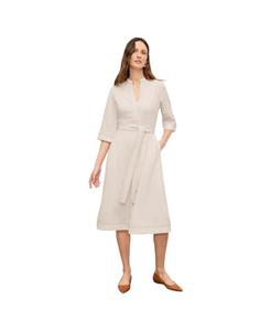 Женское платье Lauleh - повседневное платье из крепа с декоративной строчкой MMLaFleur, Eggshell