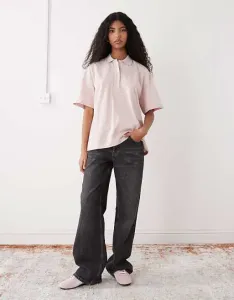 Объемное поло для регби Monki в розовую полоску