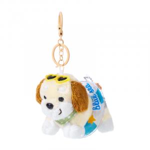 Плюшевый кулон такса в виде бургера для рюкзака и ключей длина 12см, ширина 6см, высота 9см The Green Party, белый