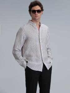 Рубашка на пуговицах классического кроя Lufian New, коричневый