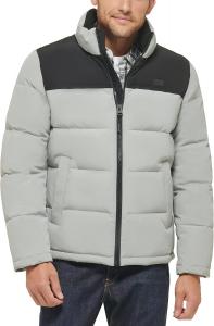 Мужская куртка Levi's Arctic Cloth Retro Bubble Puffer, Light Grey/Black Tonal Logo