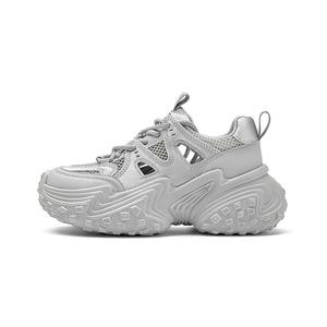 Женские низкие кроссовки Chunky, серебристо-серые JOSINY, Silver Gray (Heel Height 6.5Cm)