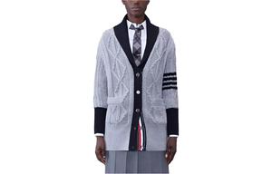 Кардиган Signature 4 bar Stripe THOM BROWNE, серый