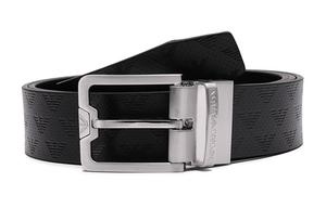 Ремень из кожи с пряжкой EMPORIO ARMANI, черный