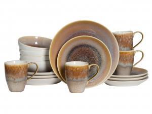 КОМПЛЕКСНЫЙ НАБОР Белый, Песочный (цвет кальдеры) Набор из 16 предметов на 4 персоны Creatable, белый/песочный