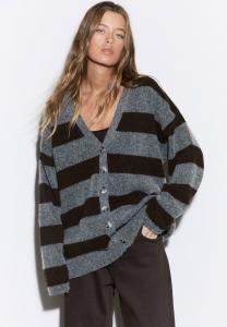 Кардиган Stradivarius Cardigan, Mottled Dark Grey