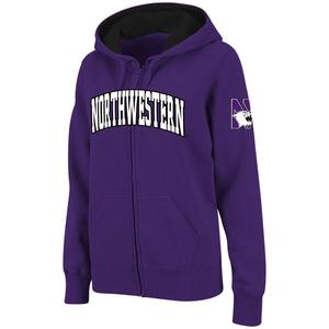 Женская толстовка Stadium Athletic фиолетового цвета Northwestern Wildcats с молнией во всю длину и арочным именем Colosseum