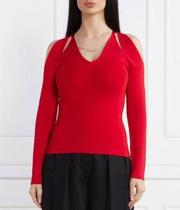 Лонгслив женский Karl Lagerfeld с вырезами на плечах, красный