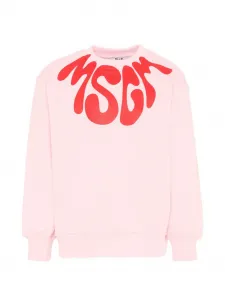 Свитшот с графическим принтом и круглым вырезом MSGM Kids, розовый