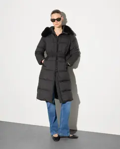 Длинный гладкий пуховик для женщин Woman El Corte Inglés, черный