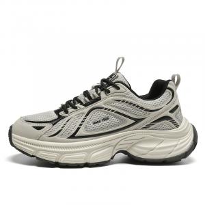 AOKANG Мужские бежево-коричневые противоскользящие износостойкие облегченные массивные низкие кроссовки на платформе с амортизацией[Стандартный размер спортивной обуви]