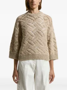 Свитер с узором шеврон Peserico, нейтральный