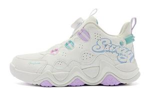 Амортизаторы Низкие детские кроссовки для подростков QIAODAN, бежевый/фиолетовый