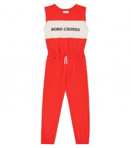 Комбинезон из хлопкового джерси с логотипом Bobo Choses, красный