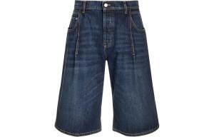 Джинсовые шорты до колена Alexander McQueen, синие