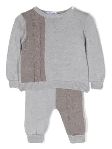 Комплект из топа и брюк фактурной вязки Siola, серый