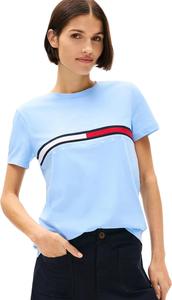 Женская футболка с полосатым логотипом Tommy Hilfiger, Embroidered-Flag Vessel Blue