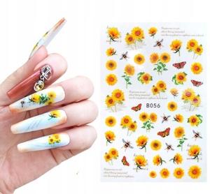 Наклейки для украшения ногтей «Подсолнухи» B-056, Frezarkowo