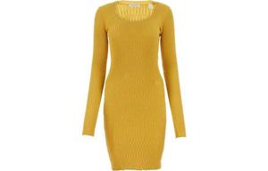 Платье с длинными рукавами женское желтое Burberry