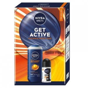 Men Get Active Ultimate Impact Duo Sport 24h Fresh Effect Гель для душа 3 In 1 And Black & White Invisible 5 In 1 Antiperspirant Rollon 50ml Nivea