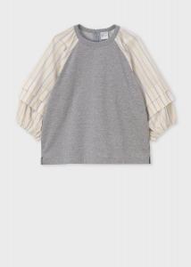 Женский комбинированный топ с отложными рукавами Paul Smith, цвет Gray