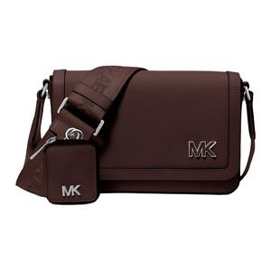 MICHAEL KORS Кожаная мини-сумка кросс-боди унисекс шоколадного цвета