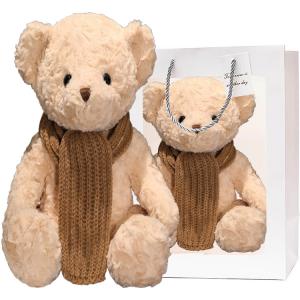 Плюшевая кукла Scarf Bear высотой 33 см Bobby Bear, белый