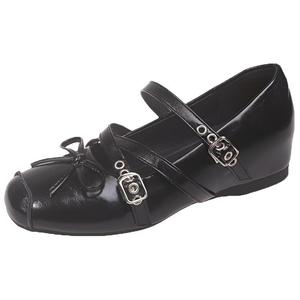 Туфли Мэри Джейн на плоской подошве 4,5 см женские WUJI, Black