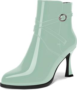 Женские вечерние ботильоны MOVINSTEPS с блестящей пряжкой, застежкой на щиколотке, круглым носком, сексуальными туфлями-лодочками на шпильке, высота каблука 3,3 дюйма