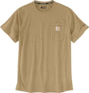 Carhartt мужская футболка 104616 Force Relaxed Fit Midweight с коротким рукавом и карманом, Sandstone Heather