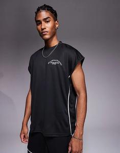 Футболка без рукавов Good For Nothing черного цвета с бежевой окантовкой — часть комплекта