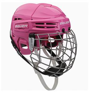 He Jiagong Детский хоккейный шлем IMS5.0 с маской, черный [IMS5.0], розовый, размер L