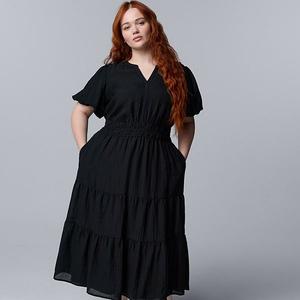 Платье макси Plus size Simply Vera Vera Wang, Black