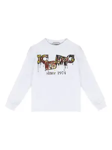 Джемпер с принтом и длинными рукавами Iceberg Kids, белый