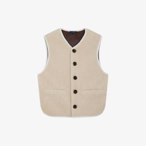 Жилет Fusil из искусственного меха с фактурной текстурой Soeur, бежевый