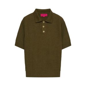 Поло The Elder Statesman Nora Lite Check Polo, Kelp