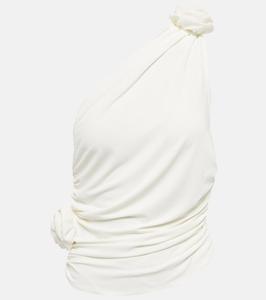 Топ с цветочной аппликацией на одно плечо Magda Butrym, кремовый