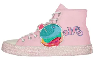Холщовые кеды женские высокие розовый Acne Studios