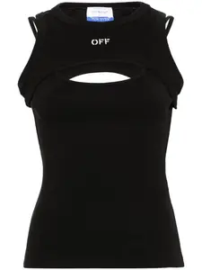 Топ с вышивкой Off OFF-WHITE, черный