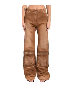 Джинсовые брюки-карго с эффектом распыления Msgm, коричневый