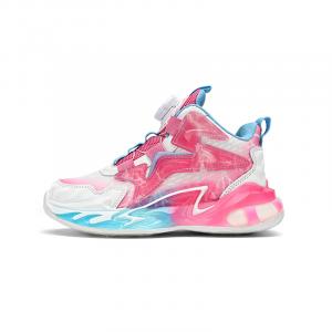 Баскетбольные кроссовки средней высоты с амортизацией ударов и износостойкостью для детей D&W, розовый/красная