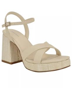 Женские босоножки Drancy Block Heel Dress Sandals Calvin Klein, слоновая кость/кремовый